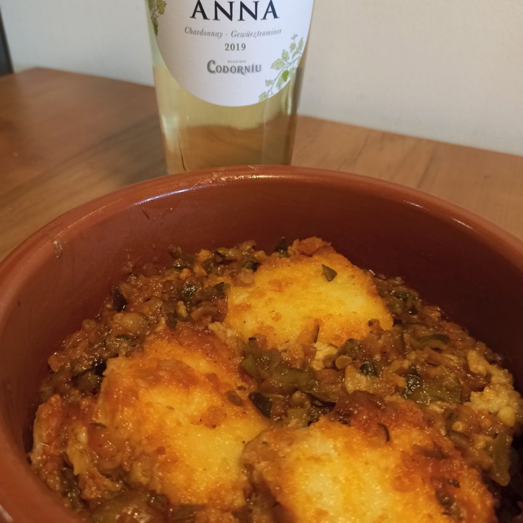 Bacallà amb samfaina Bacallà amb samfaina