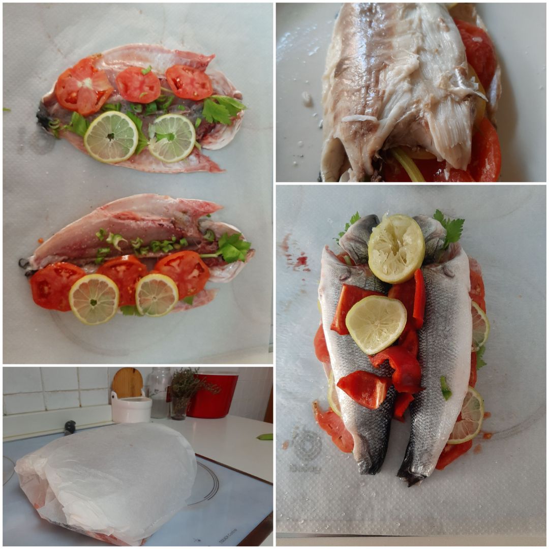 Lubina al papillote Lubina al papillote