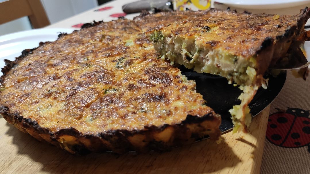Quiche con base de patata y brócoli Quiche con base de patata y brócoli