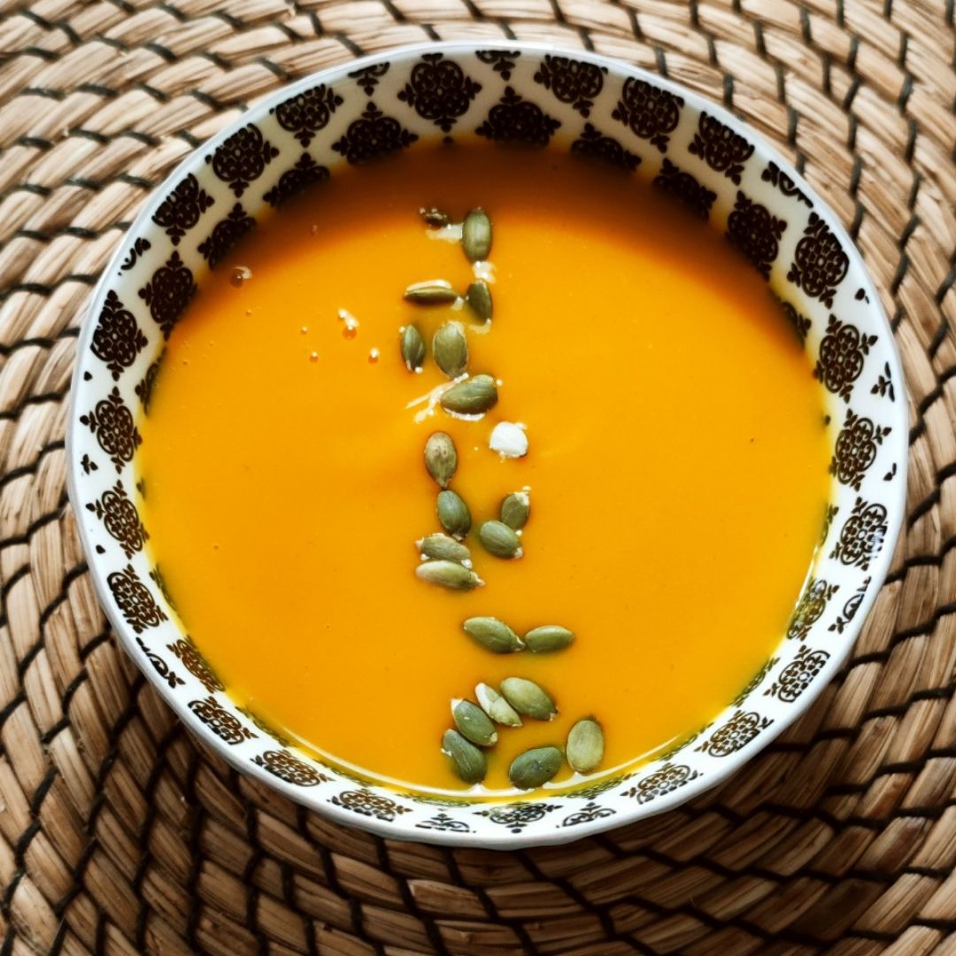Crema de calabaza con requesón Crema de calabaza con requesón