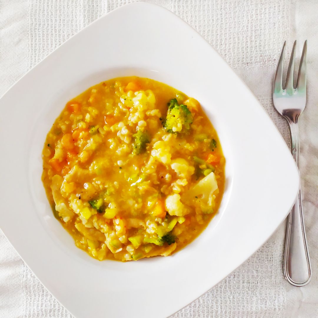 Arroz caldoso de gambitas y heura (pesquetariano) Arroz caldoso de gambitas y heura (pesquetariano)
