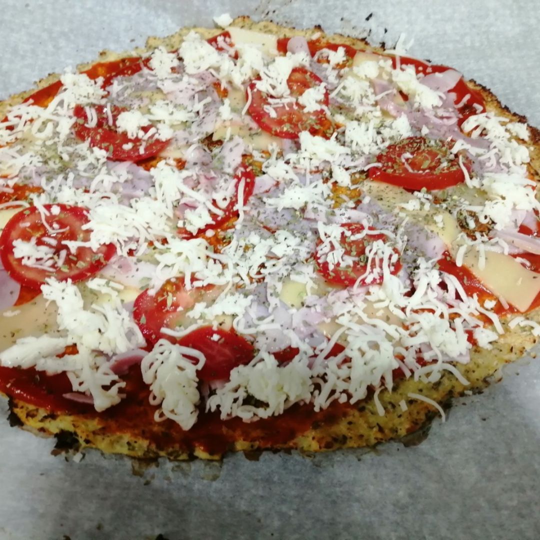 Pizza de base de coliflor  Paso 1
