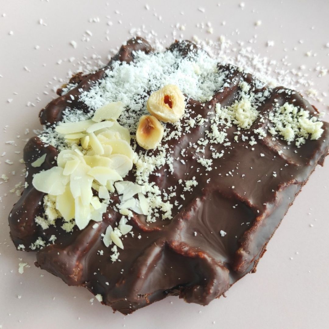 Gofre con cobertura de chocolate 🍫😍 Gofre con cobertura de chocolate 🍫😍