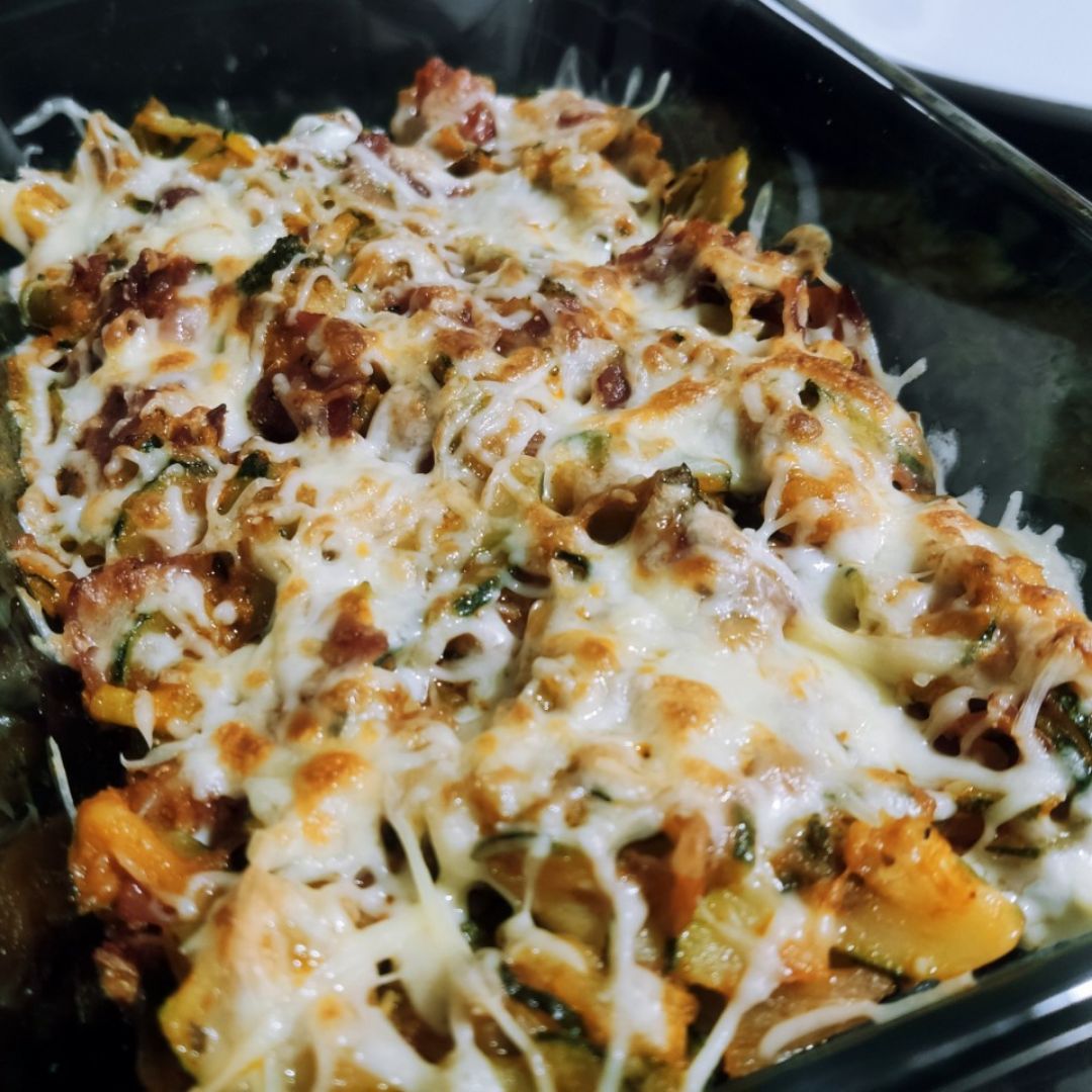Gratinado de verduras y jamón Gratinado de verduras y jamón
