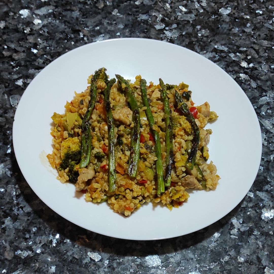 Bulgur con verduras y pollo Paso 1 Bulgur con verduras y pollo Paso 1