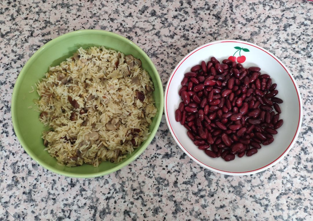 Ensalada de alubias rojas con arroz y champiñones Paso 6 Ensalada de alubias rojas con arroz y champiñones Paso 6