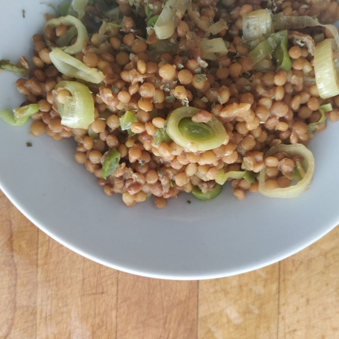 Lentejas con puerro agridulce 🍴