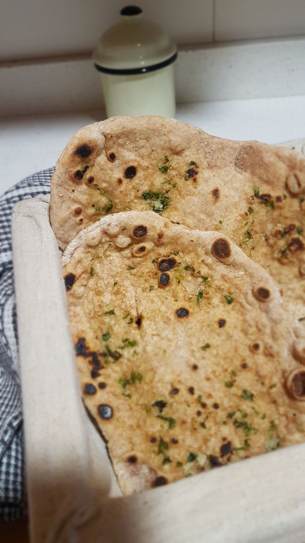 Pan naan de ajo Pan naan de ajo