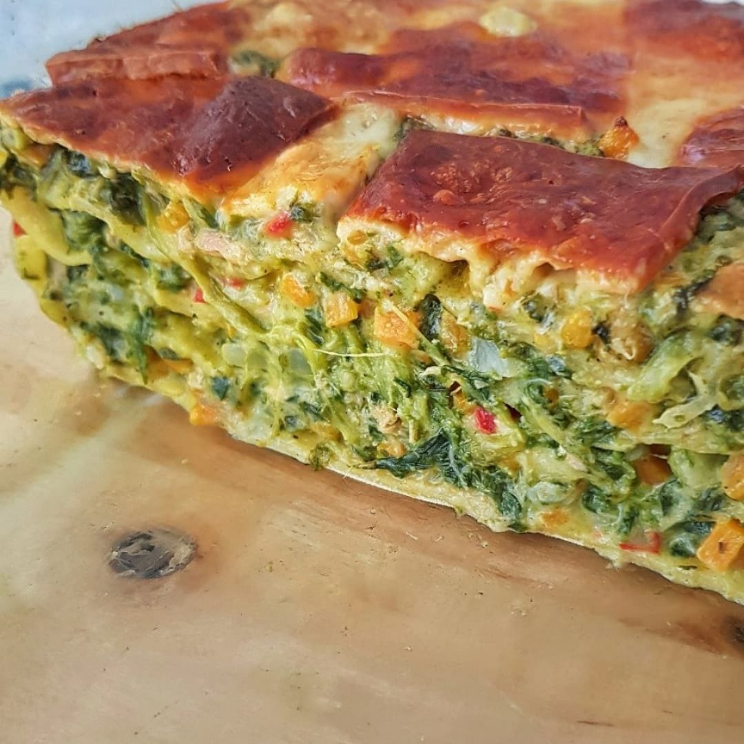 Lasaña fácil de salmón y espinacas Lasaña fácil de salmón y espinacas