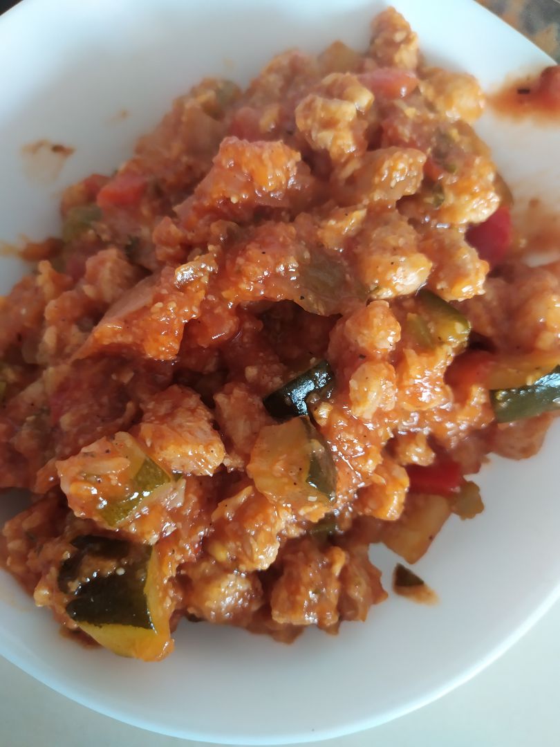 Fajitas integrales de soja texturizada Paso 1