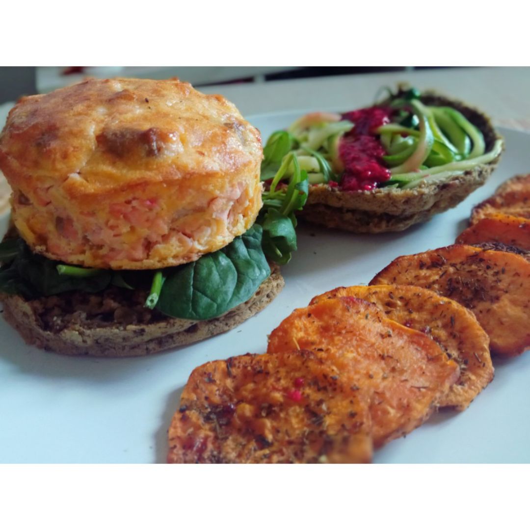 Hamburguesa de salmón Hamburguesa de salmón