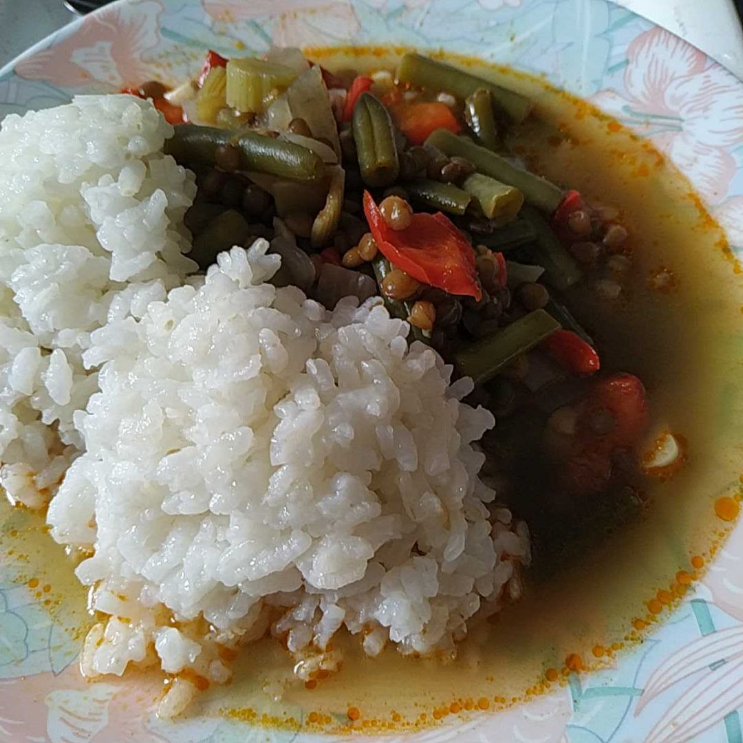 Lentejas verduras y arroz