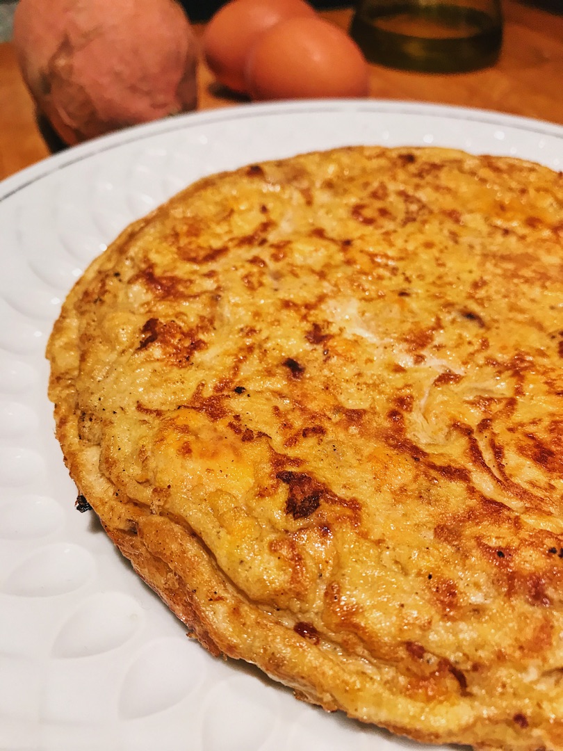 Tortilla de boniato al microondas Paso 3