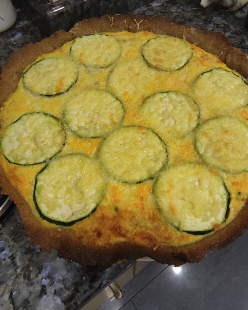 Quiché de salmón, trigueros y calabacín. Paso 7 Quiché de salmón, trigueros y calabacín. Paso 7
