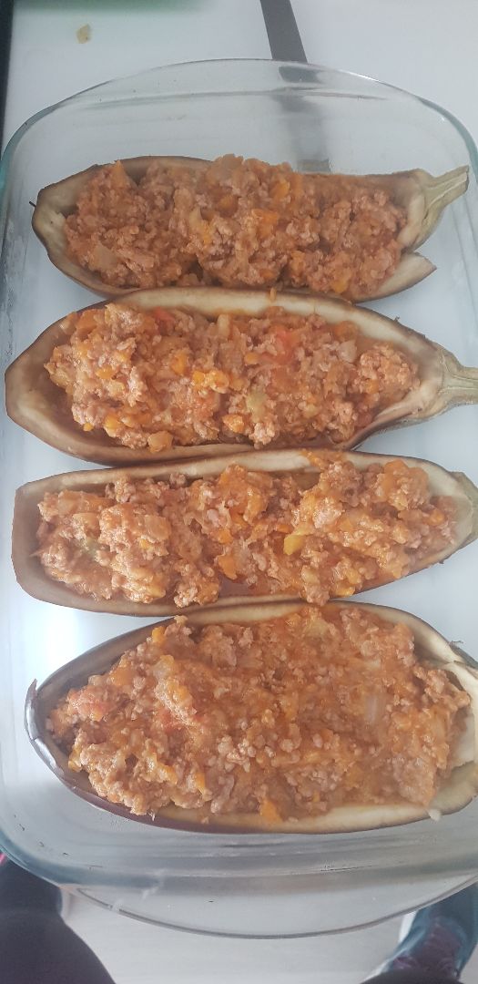 Berenjenas rellenas de carne Paso 2