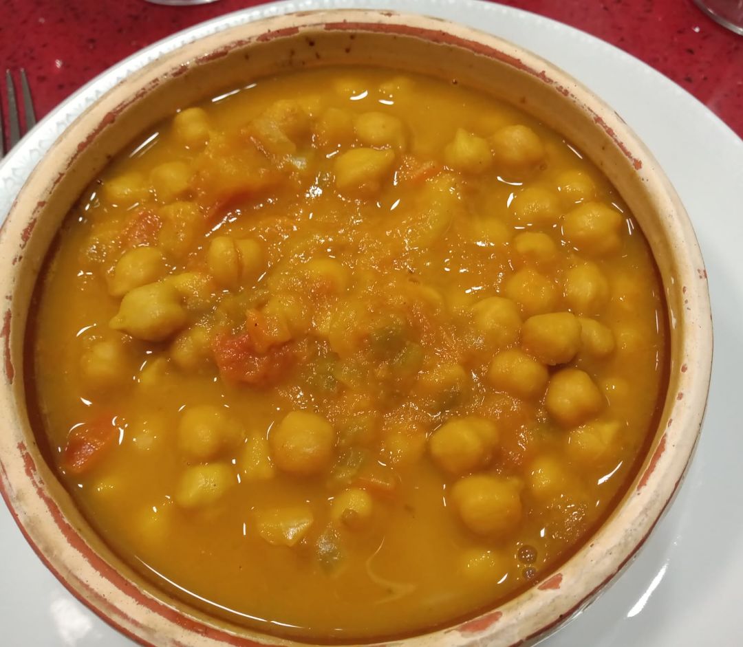Garbanzos al curry con calabaza Garbanzos al curry con calabaza