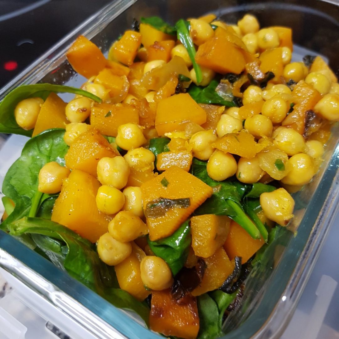 Garbanzos con calabaza y espinacas Garbanzos con calabaza y espinacas