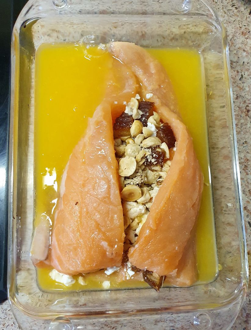 Salmón al horno con queso de cabra Paso 1 Salmón al horno con queso de cabra Paso 1
