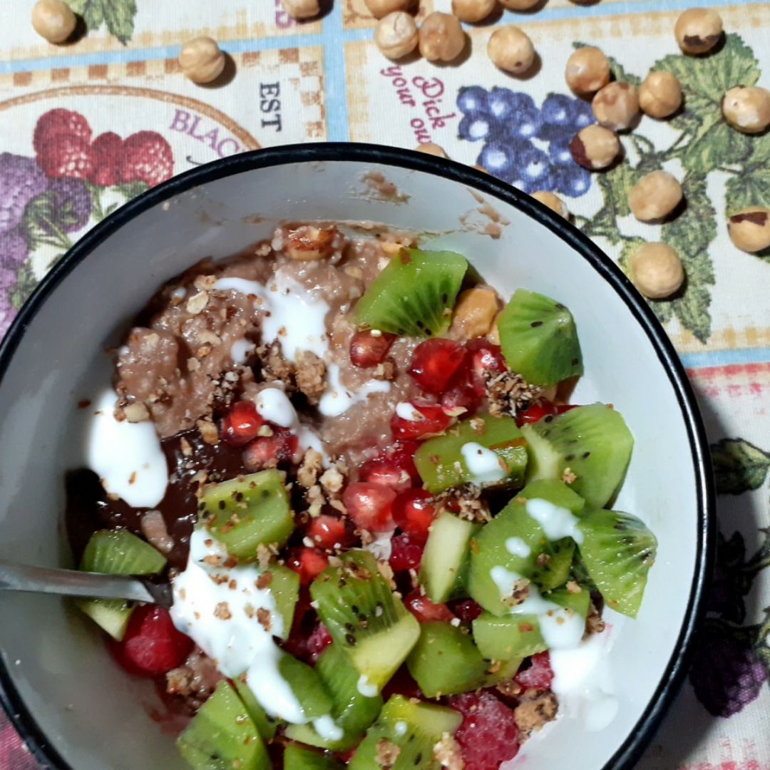 Porridge de chocolate y avellana🌰🍫