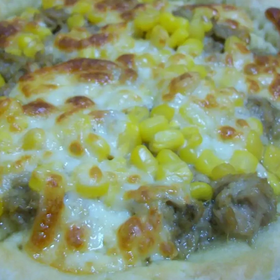 Pizzeta de atún, maíz y aceitunas Pizzeta de atún, maíz y aceitunas