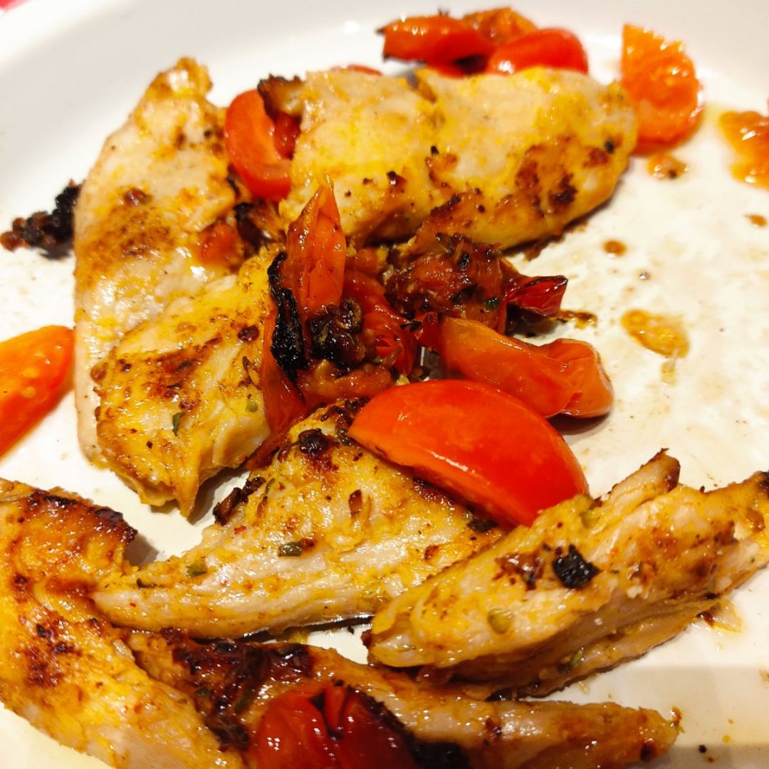 Heura con tomates cherry asados Heura con tomates cherry asados
