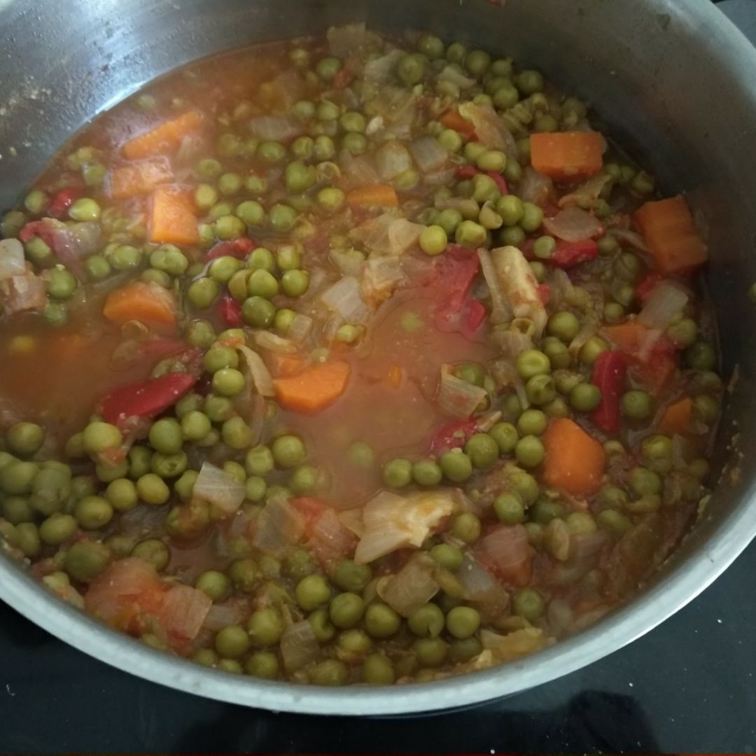 Guiso de guisantes. 