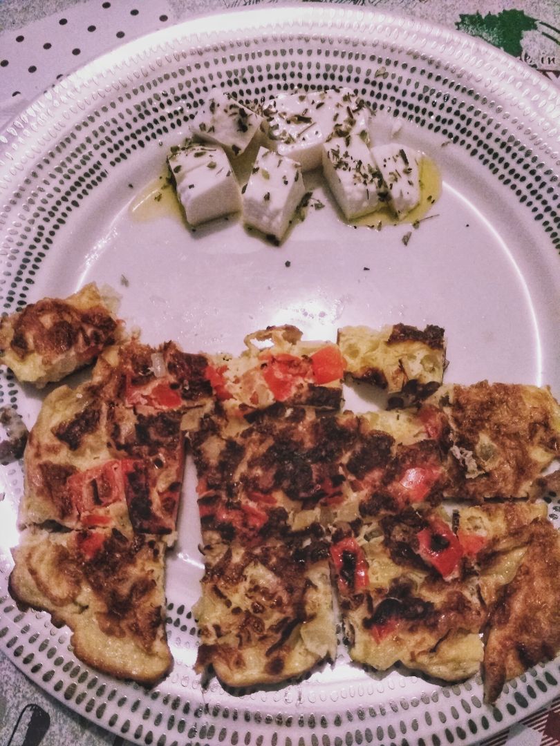 Tortilla de Pimientos y cebolla Tortilla de Pimientos y cebolla