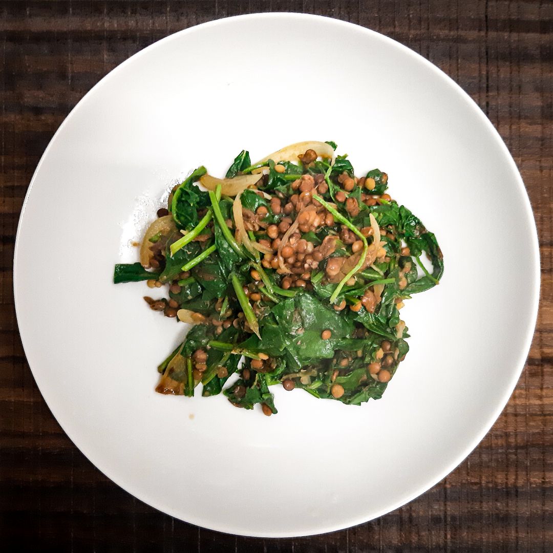 Lentejas con espinacas