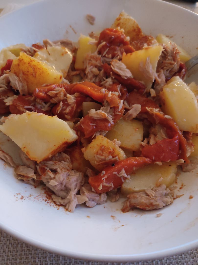 Ensalada de patata y pimientos asados