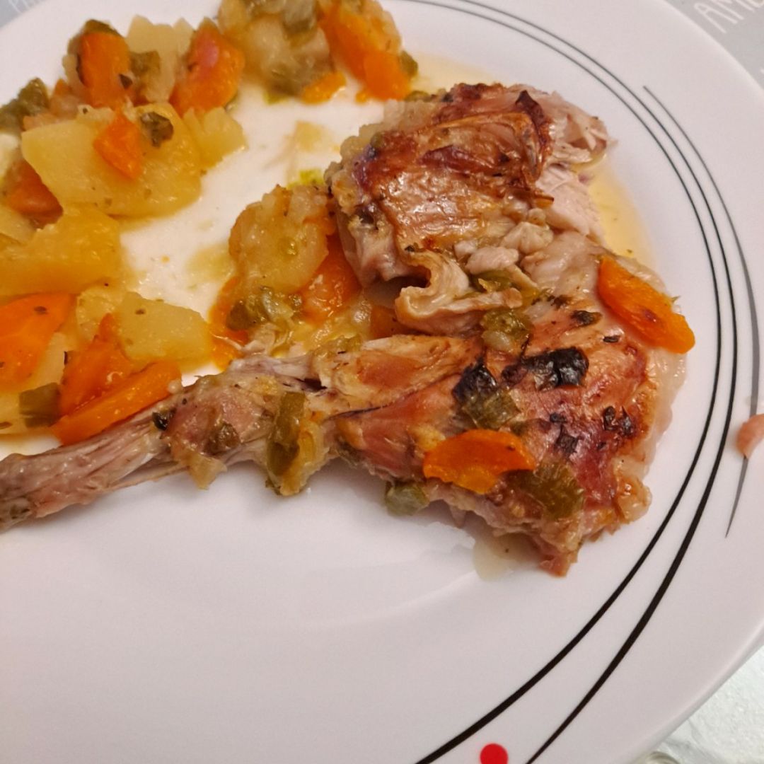 Conejo con verduras