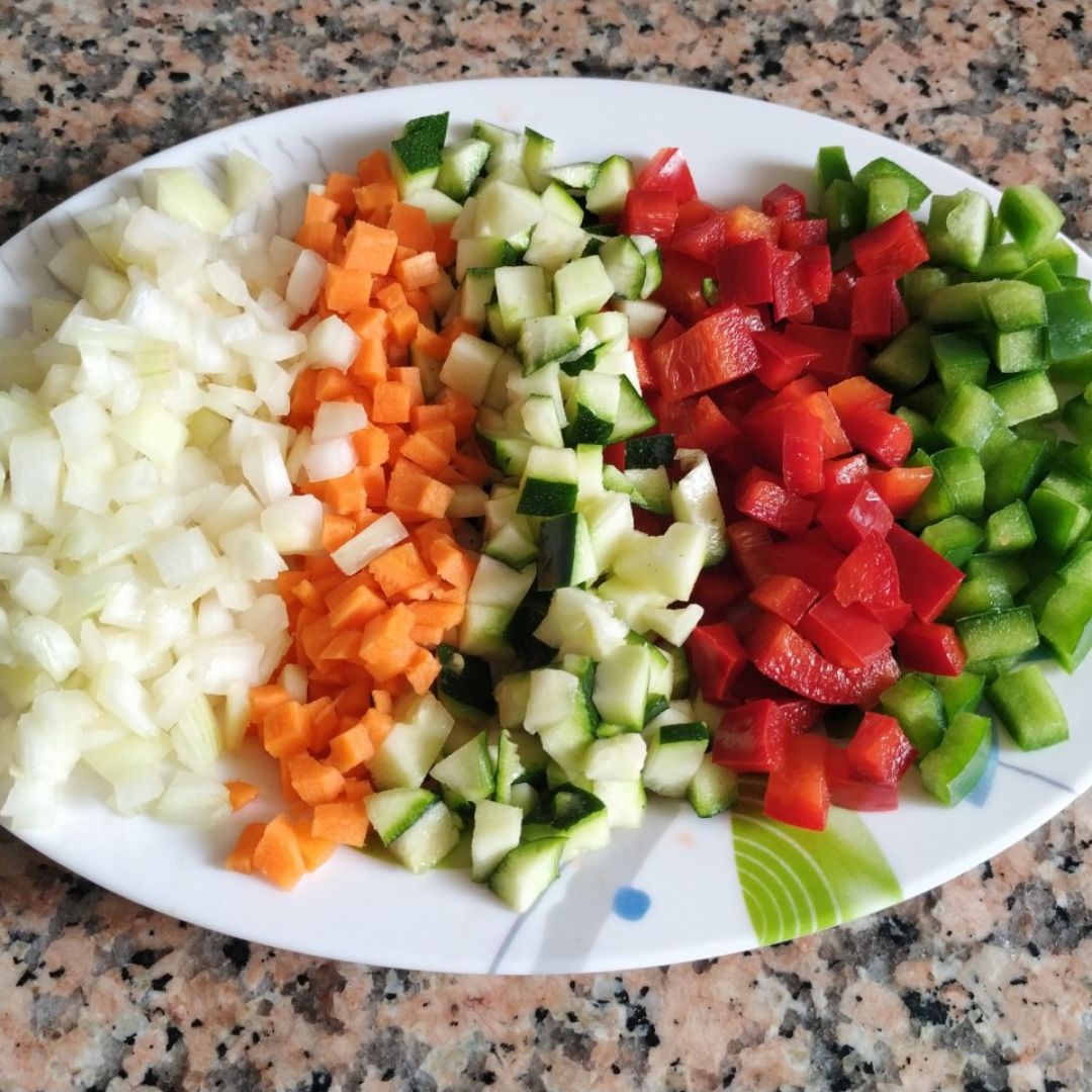 Quinoa con verduras al curry Paso 1