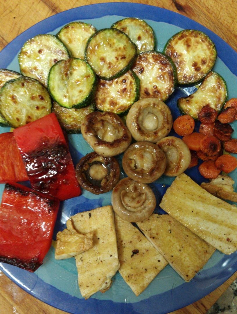 Verduras plancha con tofu