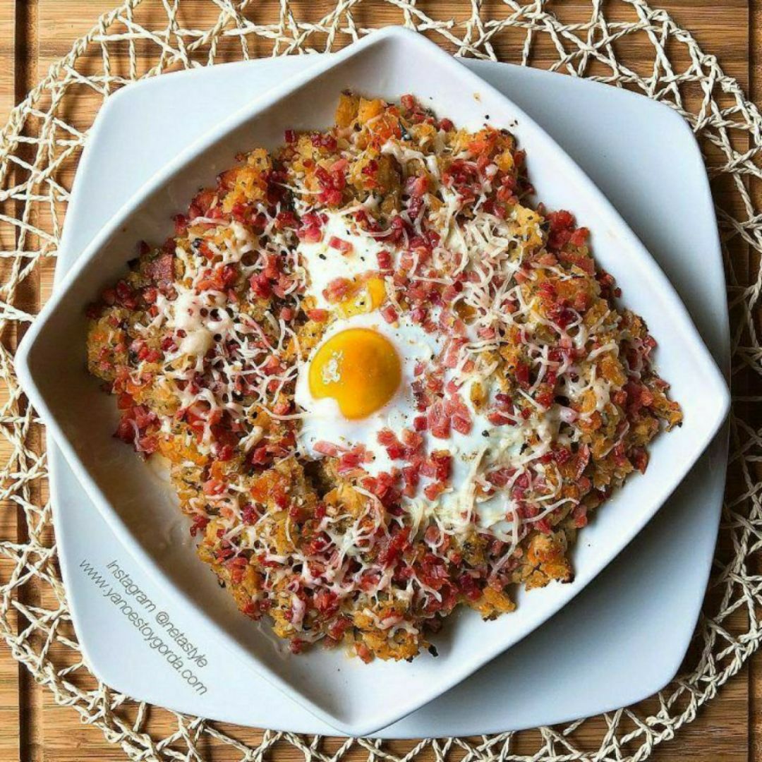 Verduras con jamón y huevo Verduras con jamón y huevo