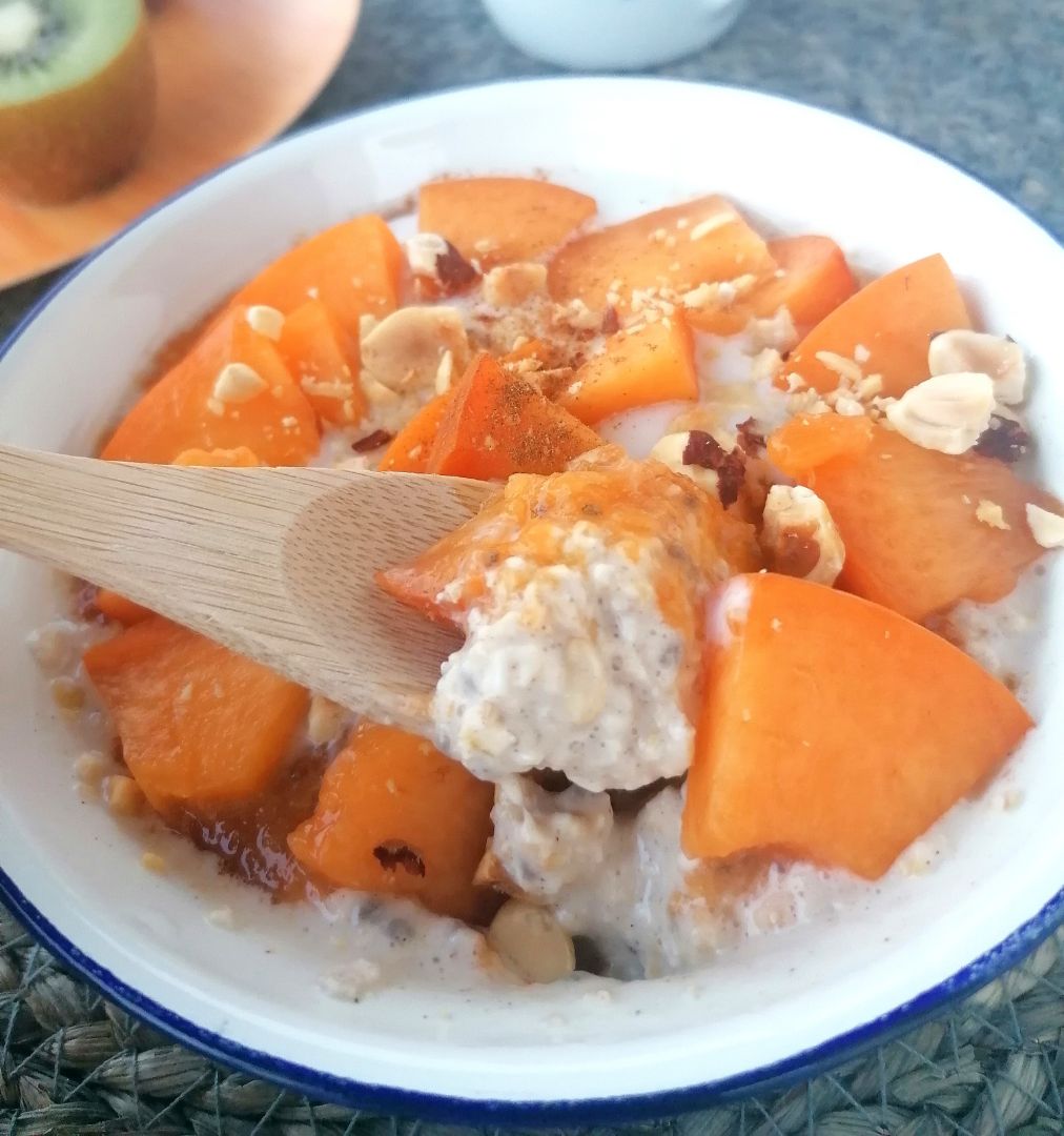 Overnight oats de melocoton Overnight oats de melocoton