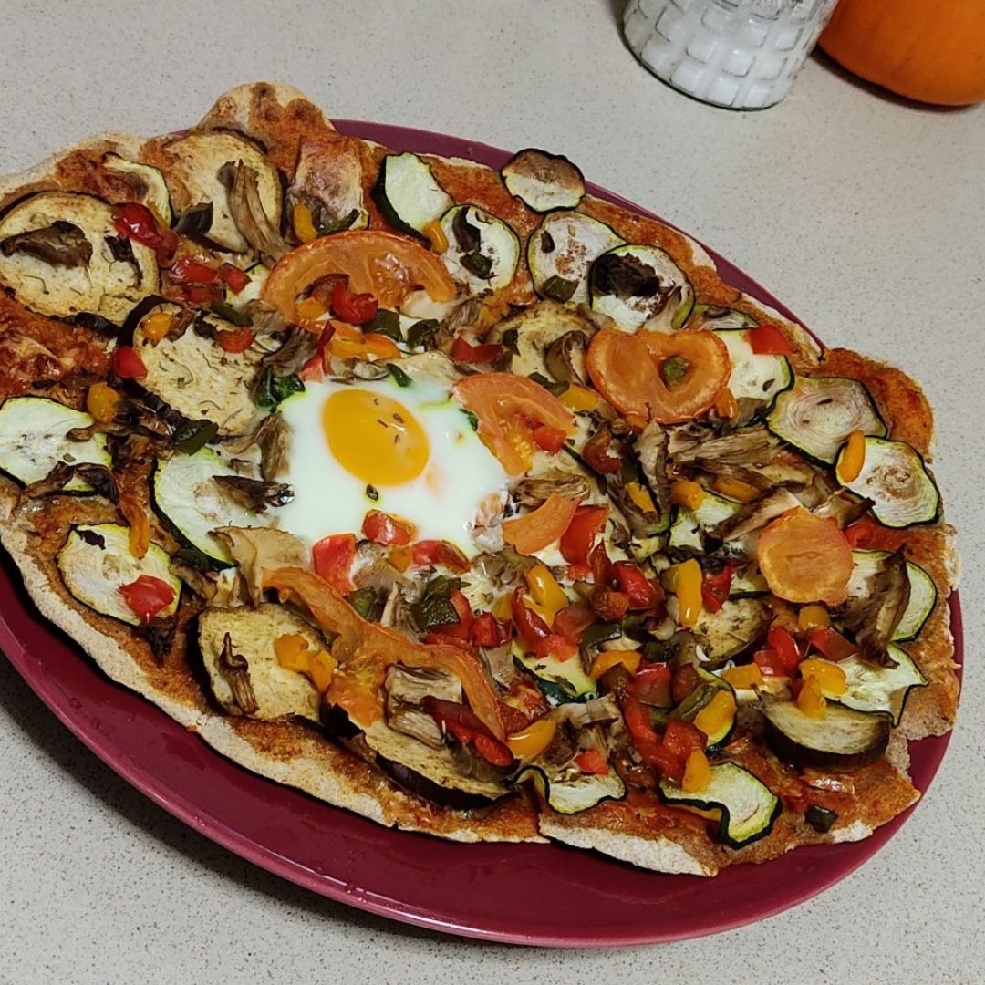 Pizza de la huerta🥒🍆🍅🍕