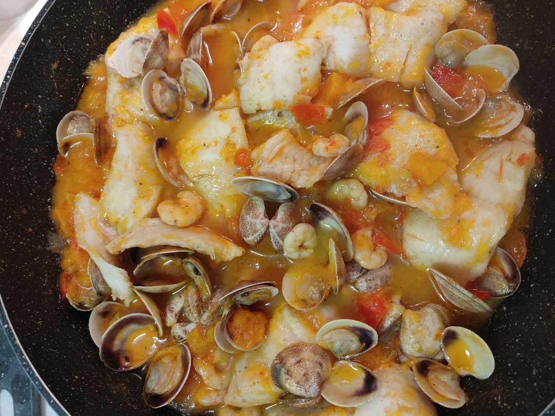 Merluza en salsa de calabaza Paso 4 Merluza en salsa de calabaza Paso 4