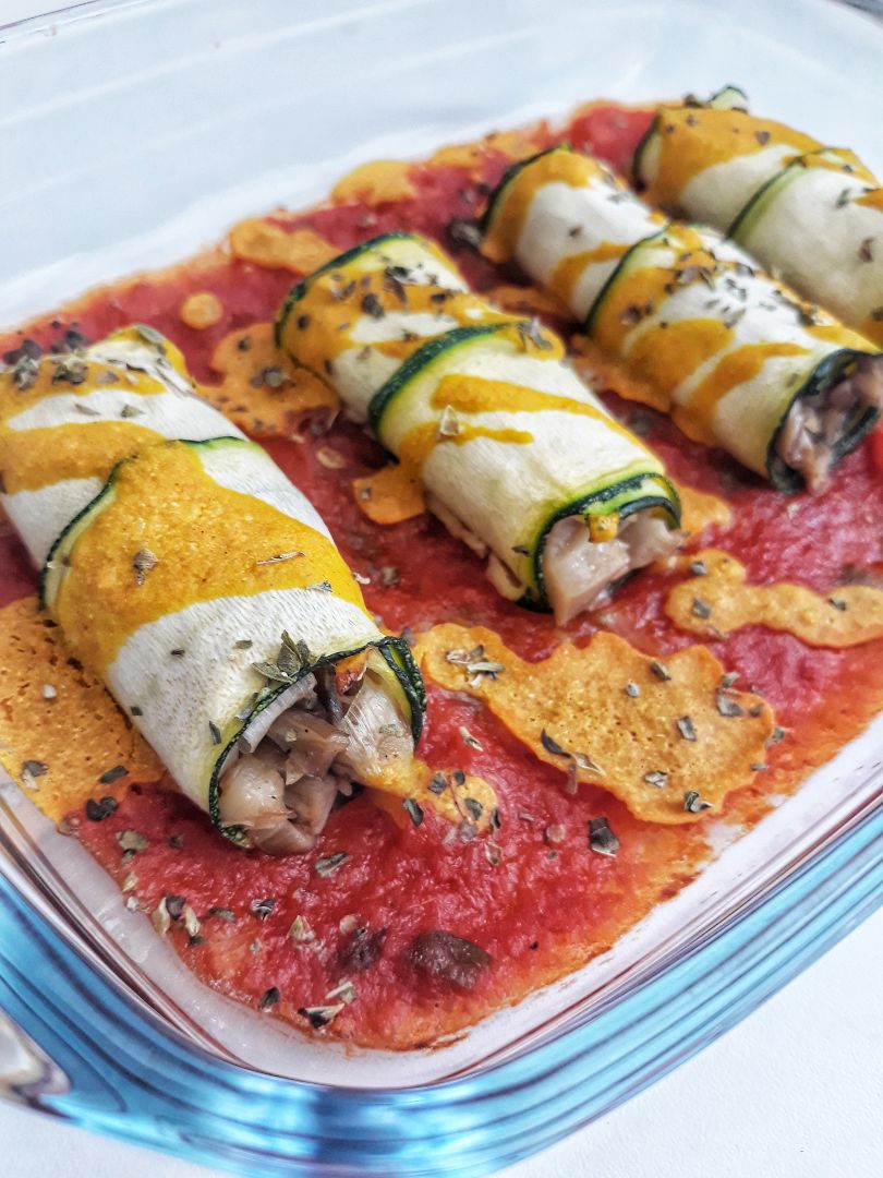 🌱CANELONES DE CALABACÍN RELLENOS DE SETA Y PUERRO🌱 🌱CANELONES DE CALABACÍN RELLENOS DE SETA Y PUERRO🌱