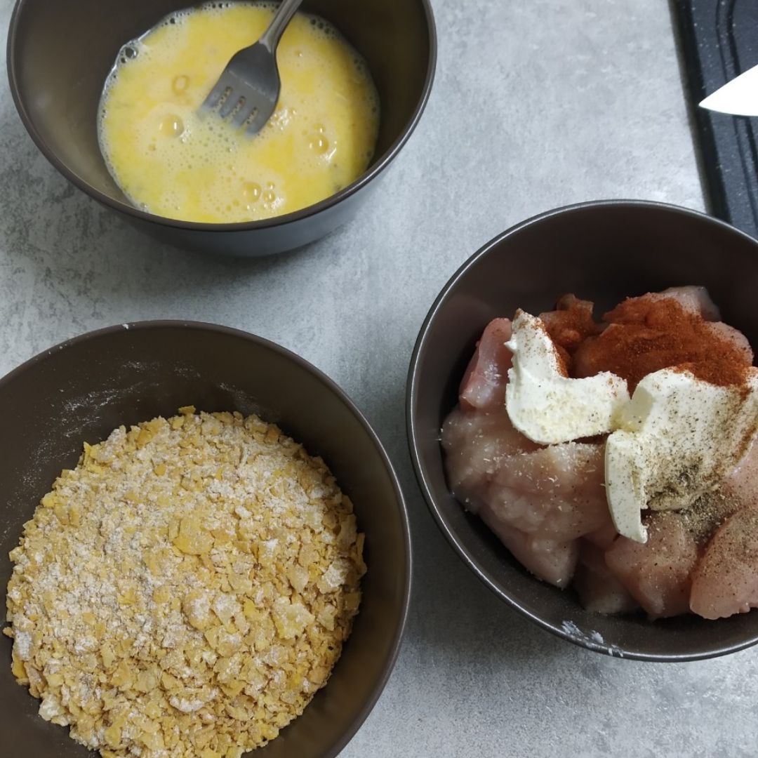 Nuggets de pollo caseros con salsa de queso 🤩Step 0