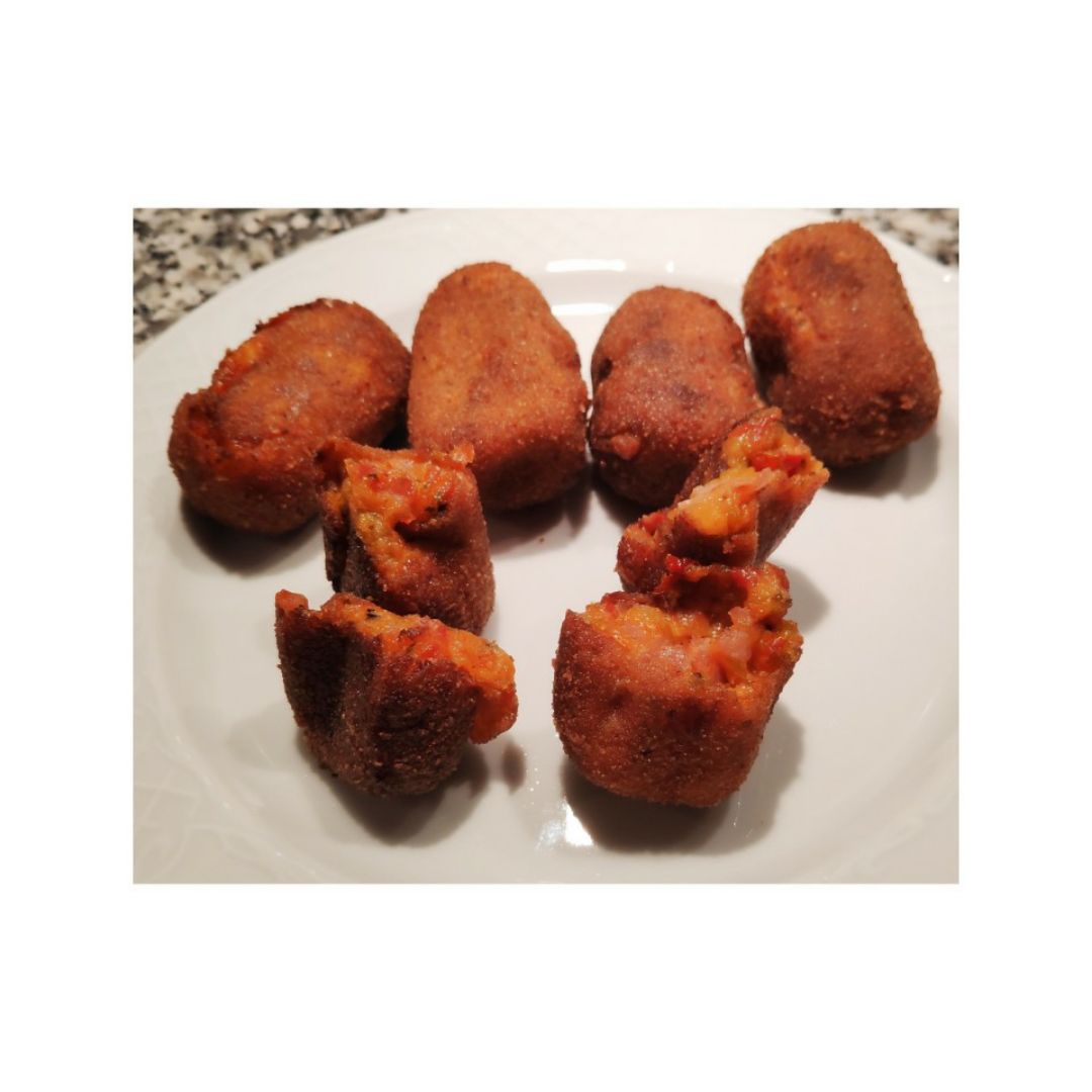 Croquetas de pimientos y pavo Croquetas de pimientos y pavo