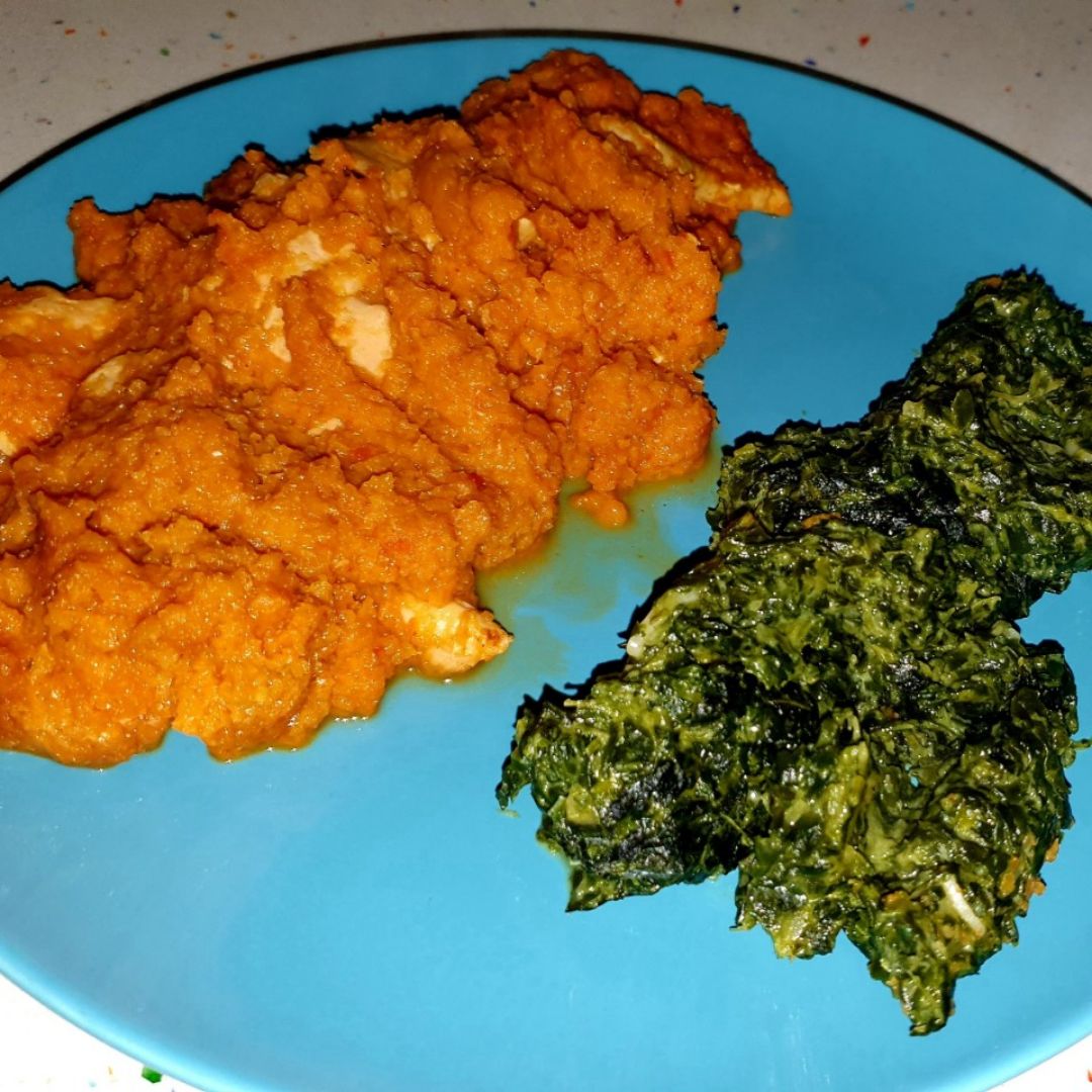 Pollo al repollo y espinacas con queso Pollo al repollo y espinacas con queso