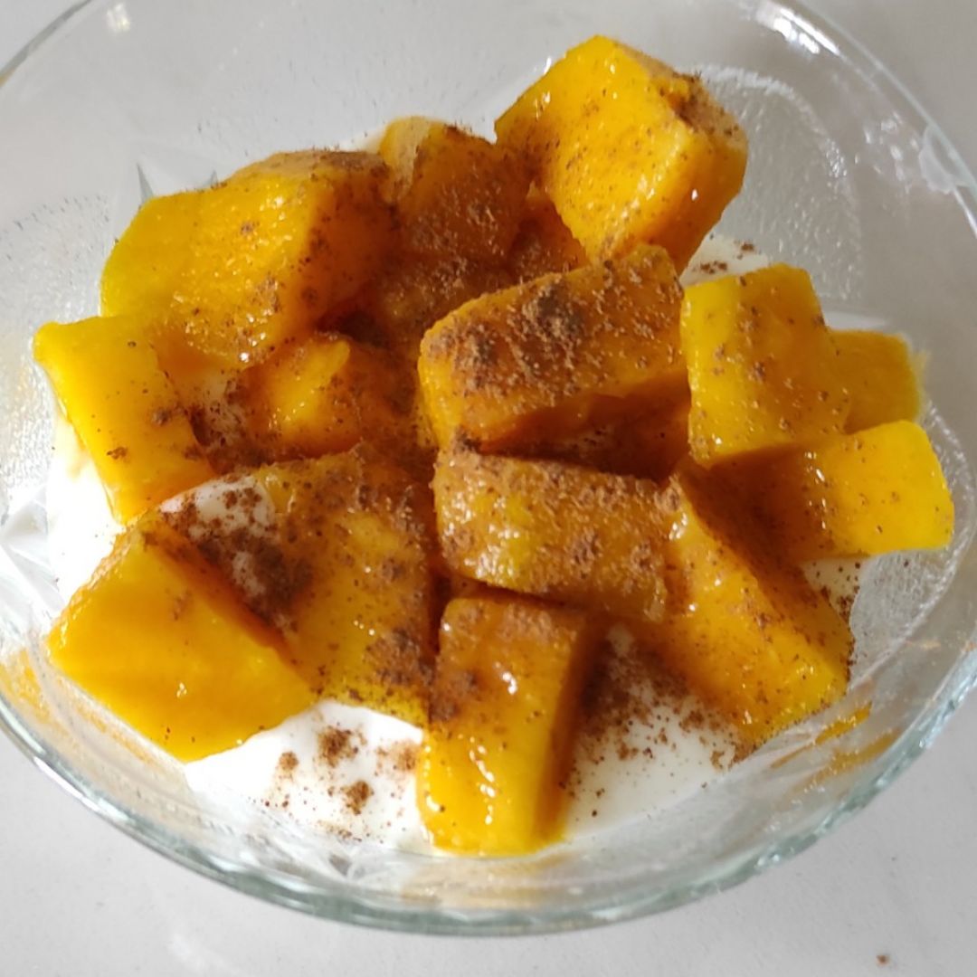 Yogur con mango Paso 1 Yogur con mango Paso 1