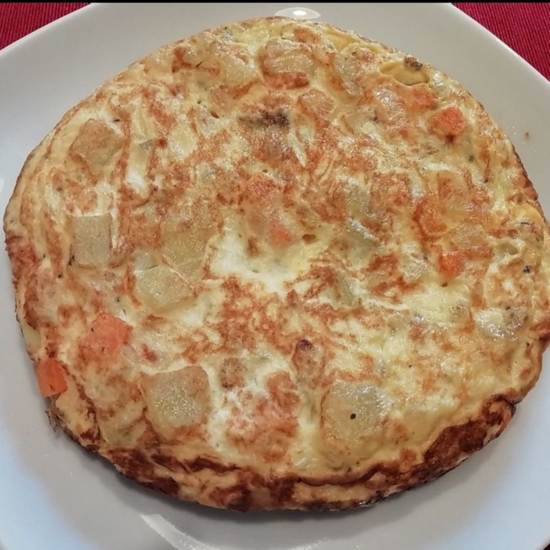 Tortilla de patata, calabaza y cebolla Tortilla de patata, calabaza y cebolla