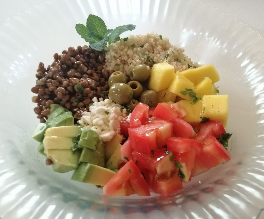 Ensalada de lentejas y quinoa 