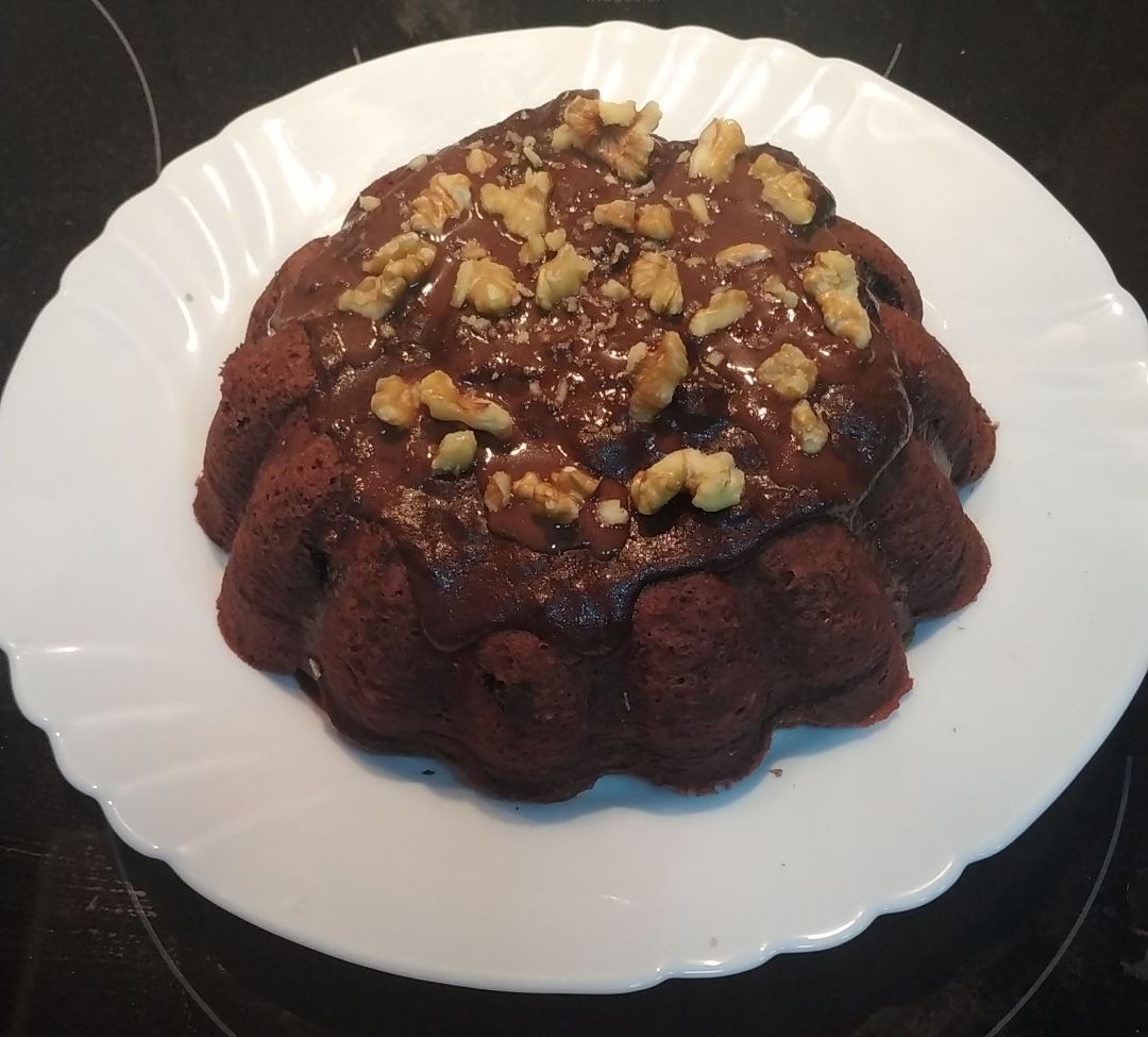 Brownie Realfood de plátano, chocolate y nueces al microondas Brownie Realfood de plátano, chocolate y nueces al microondas