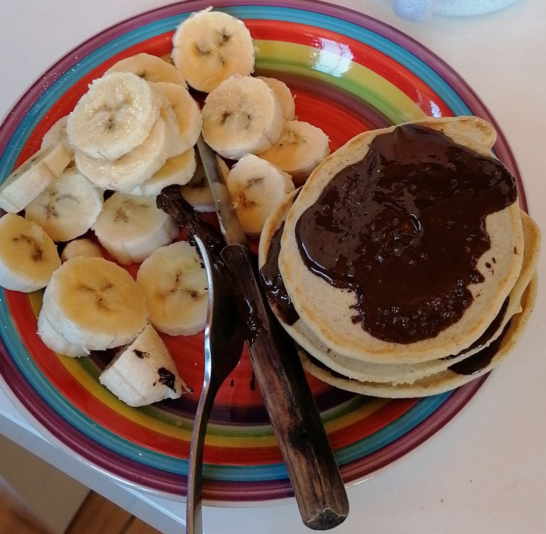 Tortitas de avena con chocolate negro