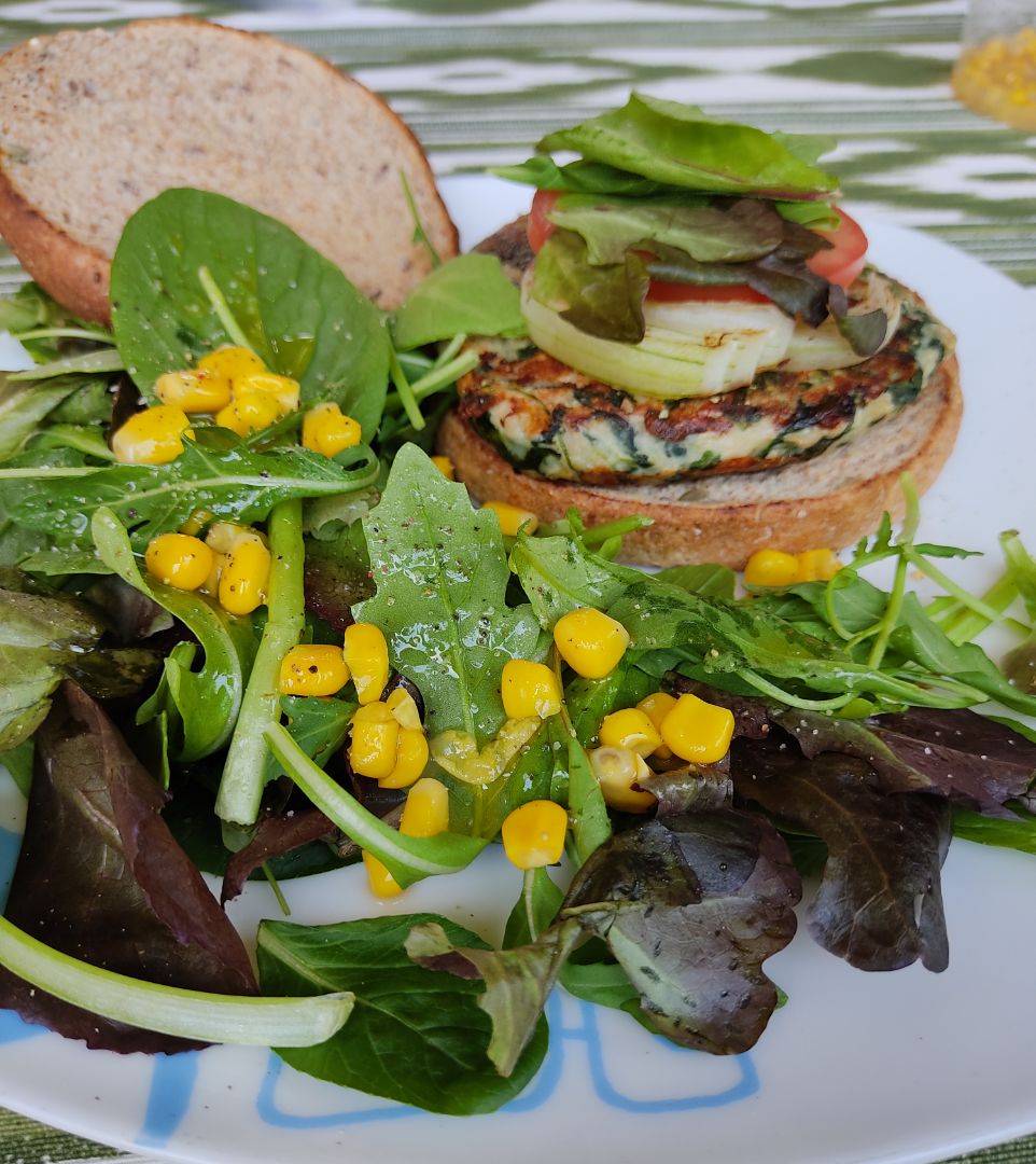 Hamburguesa de espinacas Hamburguesa de espinacas