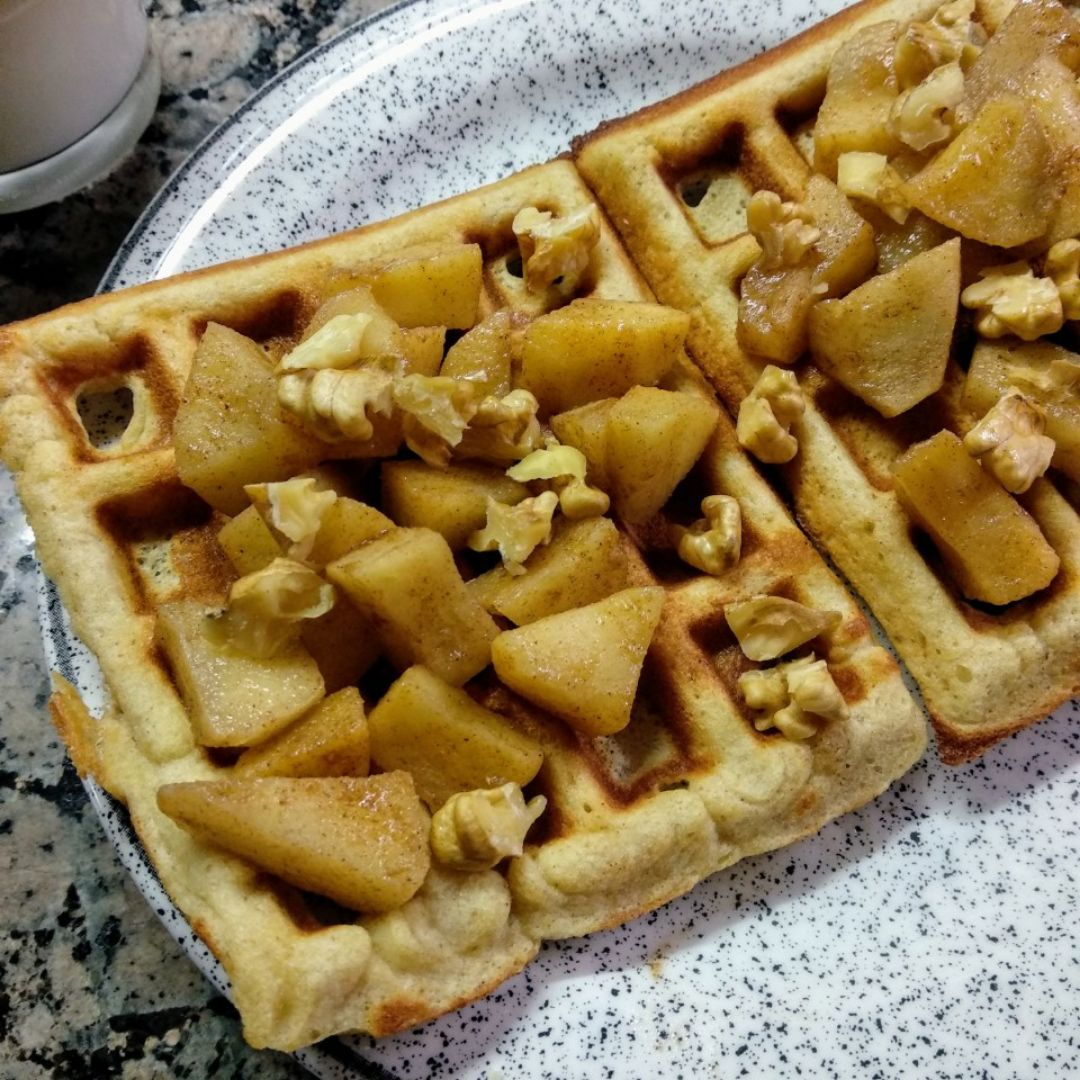Gofres de manzana asada Gofres de manzana asada