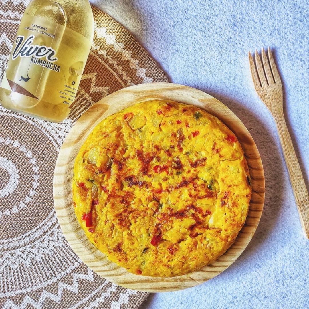 🌿 TORTILLA DE PATATAS, CEBOLLA Y PIMIENTOS 🌿