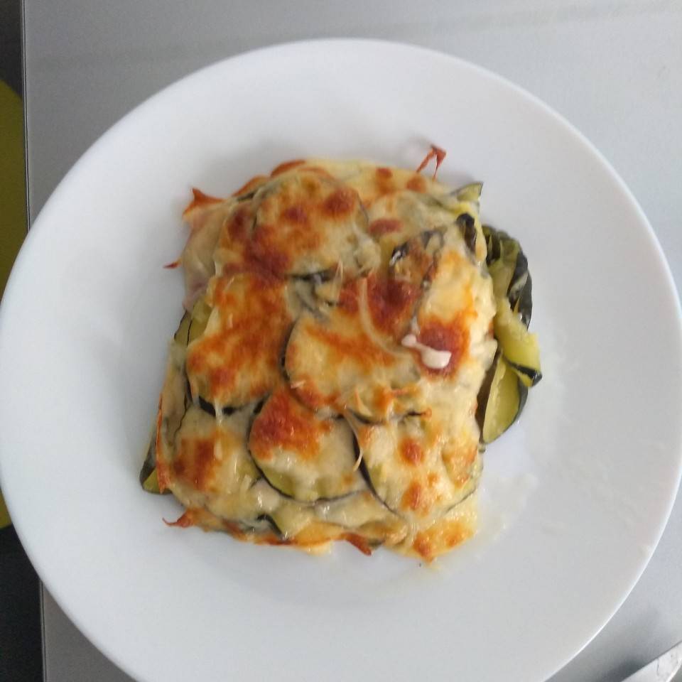 Pastel de calabacín con jamón y queso Pastel de calabacín con jamón y queso