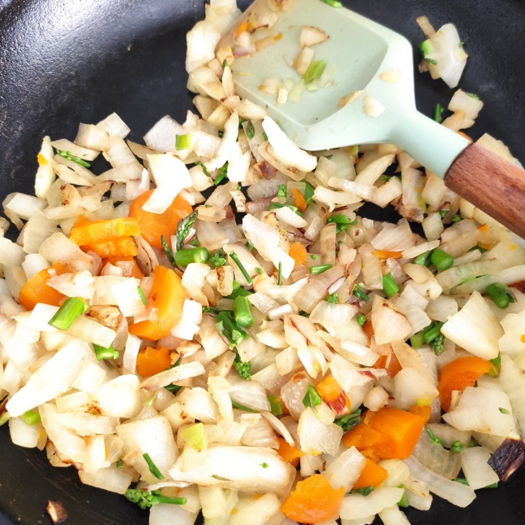 Pasta de lentejas con soja texturizada Paso 1